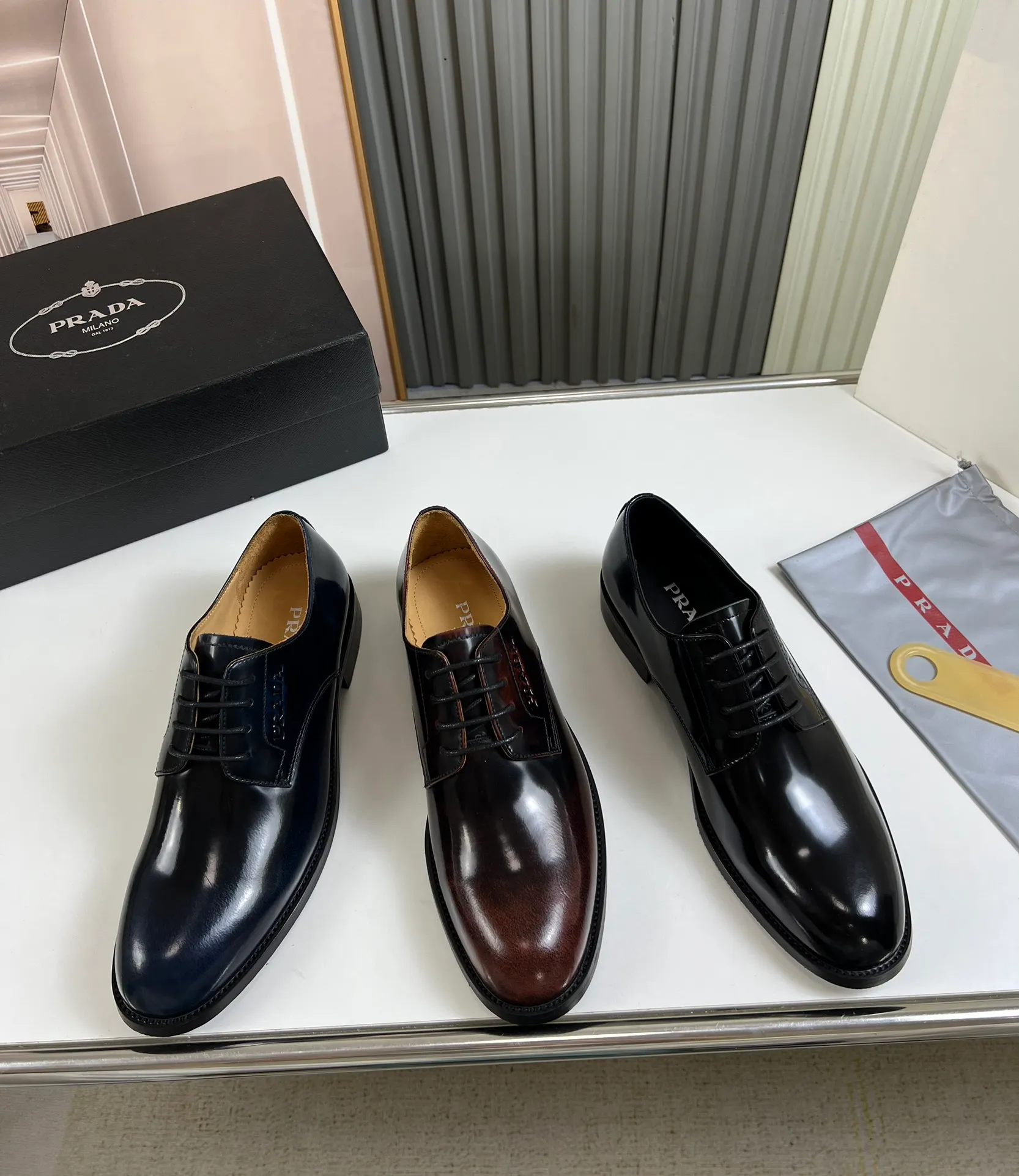 Men's shoes 💰520💰 Prada.PRADA men's business casual leather shoes, 1:1 shipment ⬆️Luxury and noble 👞All imported original brand leather, just to create a more comfortable wearing experience, upper: original open edge beaded cowhide ➕Imported full cow lining, original outsole ✔️36-45 (45 non-returnable)